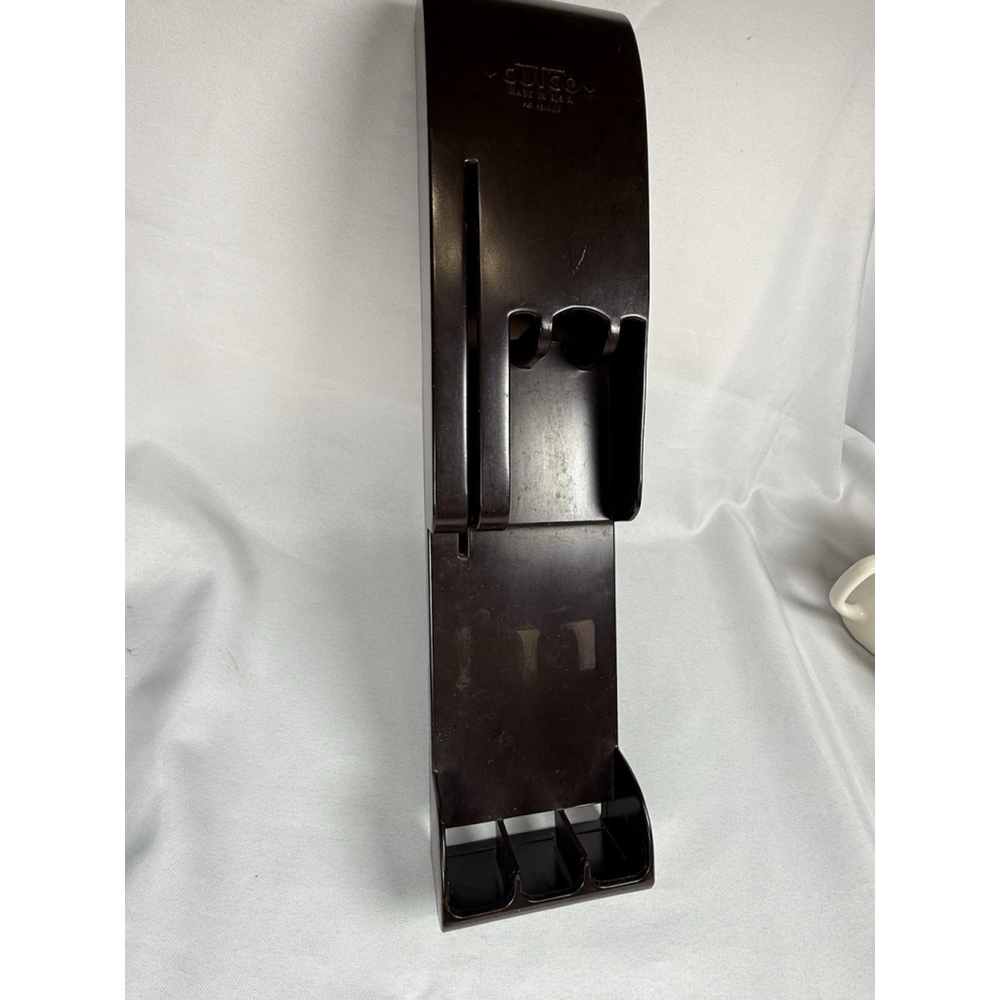 VTG Cutco Brown  3-slot Knife Carving Wall Rack Drawer Tray Retro